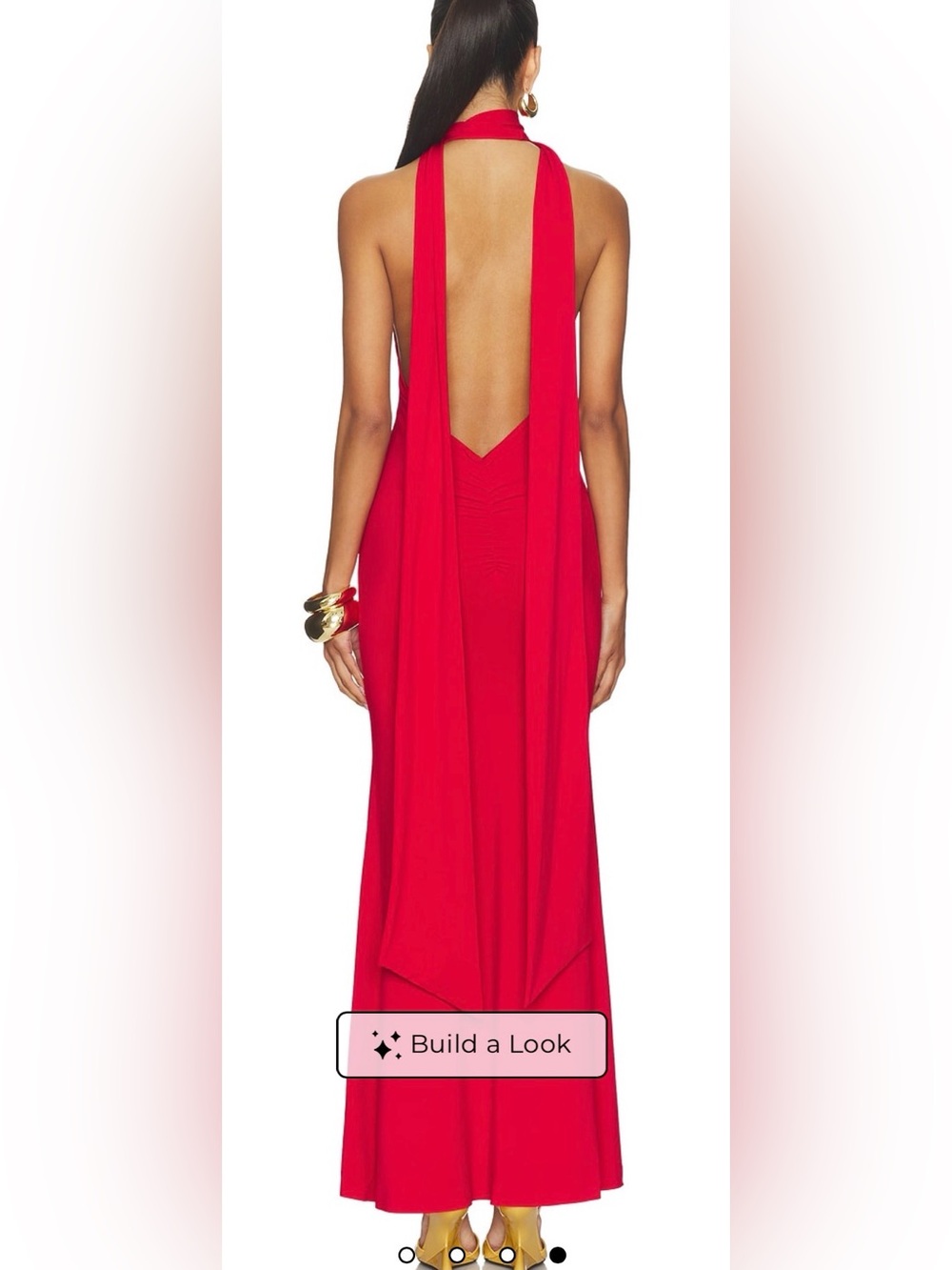 REVOLVE X GUIZIO LIKE NEW!! Red Halter Maxi Dress with Keyhole Neckline - Picture 2 of 6